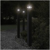 Utomhusgolvlampor 3st svart 110 cm aluminium vidaXL