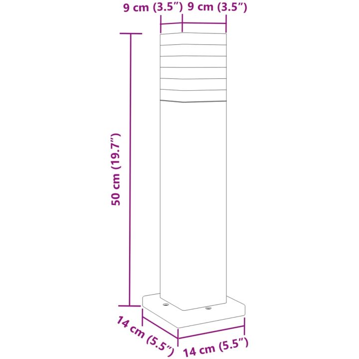 Utomhusgolvlampor 3st svart aluminium vidaXL 50 cm – bild 7