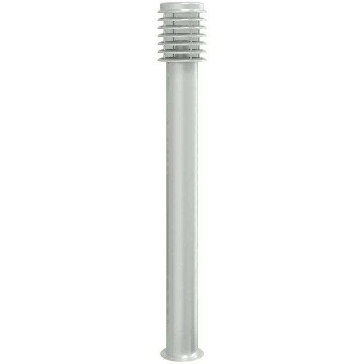 Utomhusgolvlampor med eluttag 3 st silver 110 cm rostfritt stål vidaXL – bild 4