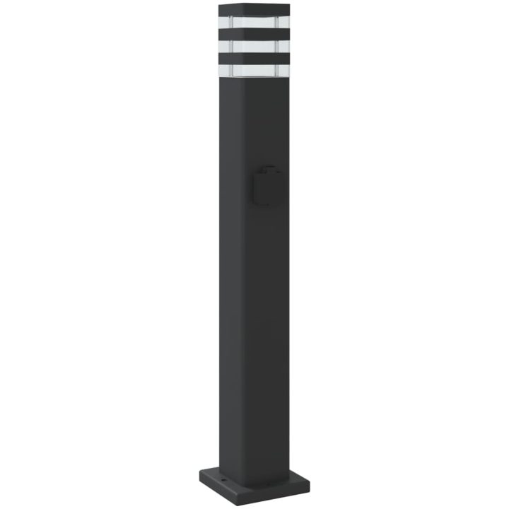 Utomhusgolvlampor med eluttag 3st svart 80 cm aluminium vidaXL 80 cm – bild 6