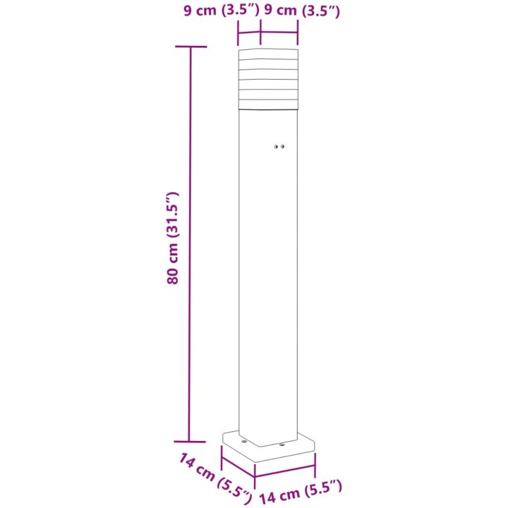 Utomhusgolvlampor med eluttag 3st svart 80 cm aluminium vidaXL 80 cm – bild 7