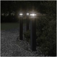Utomhusgolvlampor med eluttag 3st svart 80 cm aluminium vidaXL