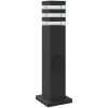 Utomhusgolvlampor med eluttag 3st svart aluminium vidaXL 50 cm – miniatyr 6