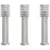 Utomhusgolvlampor med sensorer 3 st silver 60 cm rostfritt stål vidaXL – miniatyr 2