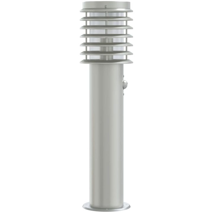 Utomhusgolvlampor med sensorer 3 st silver 60 cm rostfritt stål vidaXL – bild 5