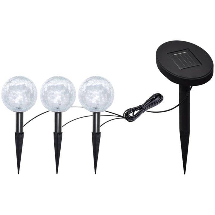 Utomhuslampor 6 st LED med spett och solpaneler vidaXL – bild 3