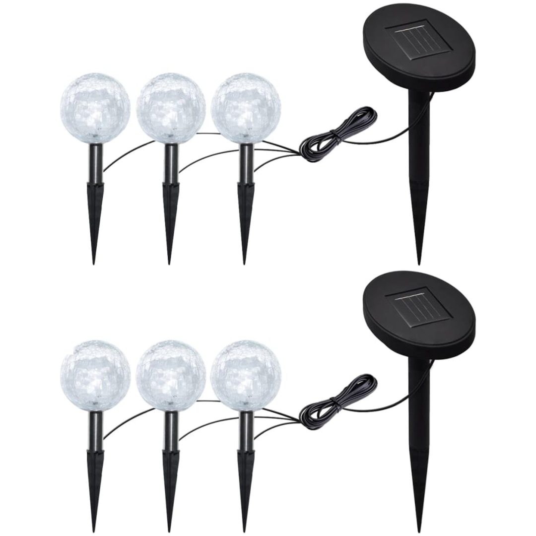 Utomhuslampor 6 st LED med spett och solpaneler vidaXL