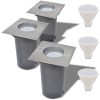 Utomhusmarklampa med LED 3 st fyrkantiga vidaXL – miniatyr 1