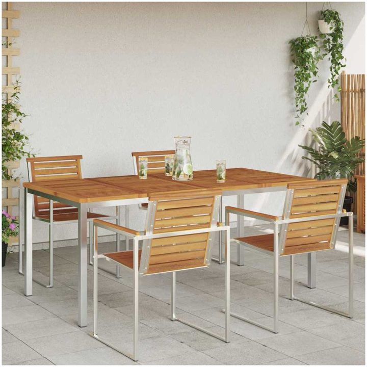 Utomhusmatbord 180x90x75 cm Massivt Akaciaträ vidaXL 90 x 180 x 75 cm – bild 4