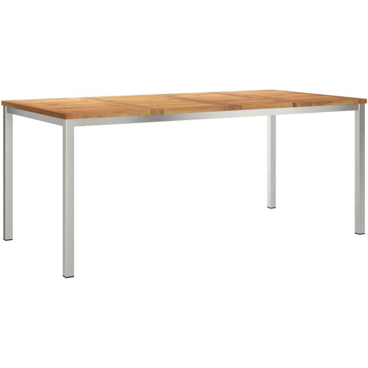 Utomhusmatbord 180x90x75 cm Solid Teak vidaXL 90 x 180 x 75 cm – bild 2