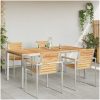 Utomhusmatbord 180x90x75 cm Solid Teak vidaXL 90 x 180 x 75 cm – miniatyr 4