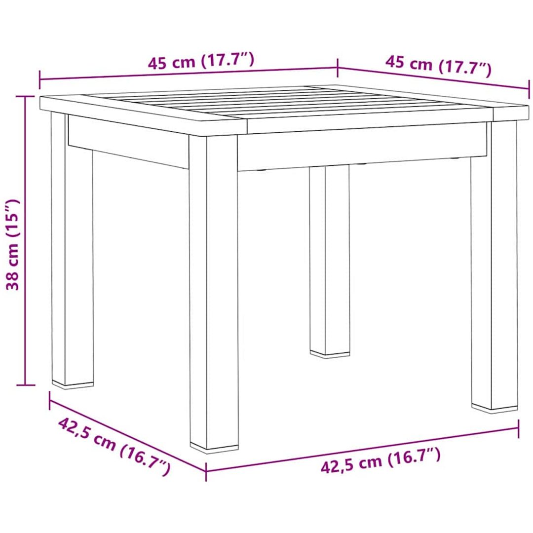 Utomhusmatbord 3 pcs Massivt akaciaträ vidaXL 45 x 45 x 38 cm – bild 12