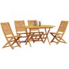 Utomhusmatbord 5 pcs Naturligt trä vidaXL 135 cm x 85 cm x 75 cm – miniatyr 3