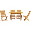 Utomhusmatbord 5 pcs Naturligt trä vidaXL 135 cm x 85 cm x 75 cm – miniatyr 7
