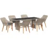 Utomhusmatbord 7 pcs Ljusgrå vidaXL 190 x 80 x 74 cm – miniatyr 2