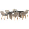 Utomhusmatbord 7 pcs Ljusgrå vidaXL 190 x 80 x 74 cm – miniatyr 3