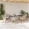 Utomhusmatbord 7 pcs Ljusgrå vidaXL 190 x 80 x 74 cm – miniatyr 4