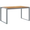 Utomhusmatbord Grå 140x80x75 cm Stål och Massivt Akaciaträ vidaXL Medium – miniatyr 2