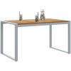 Utomhusmatbord Grå 140x80x75 cm Stål och Massivt Akaciaträ vidaXL Medium – miniatyr 3