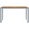 Utomhusmatbord Grå 140x80x75 cm Stål och Massivt Akaciaträ vidaXL Medium – miniatyr 5