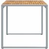 Utomhusmatbord Grå 140x80x75 cm Stål och Massivt Akaciaträ vidaXL Medium – miniatyr 6