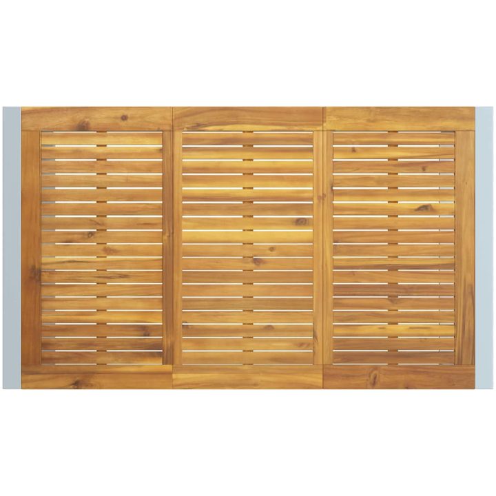 Utomhusmatbord Grå 140x80x75 cm Stål och Massivt Akaciaträ vidaXL Medium – bild 7