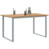 Utomhusmatbord Grå Stål & Massivt akaciaträ vidaXL 140 x 80 x 75 cm – miniatyr 3