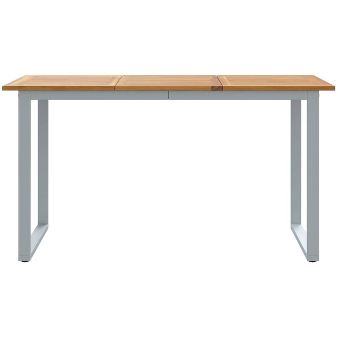 Utomhusmatbord Grå Stål & Massivt akaciaträ vidaXL 140 x 80 x 75 cm – bild 5