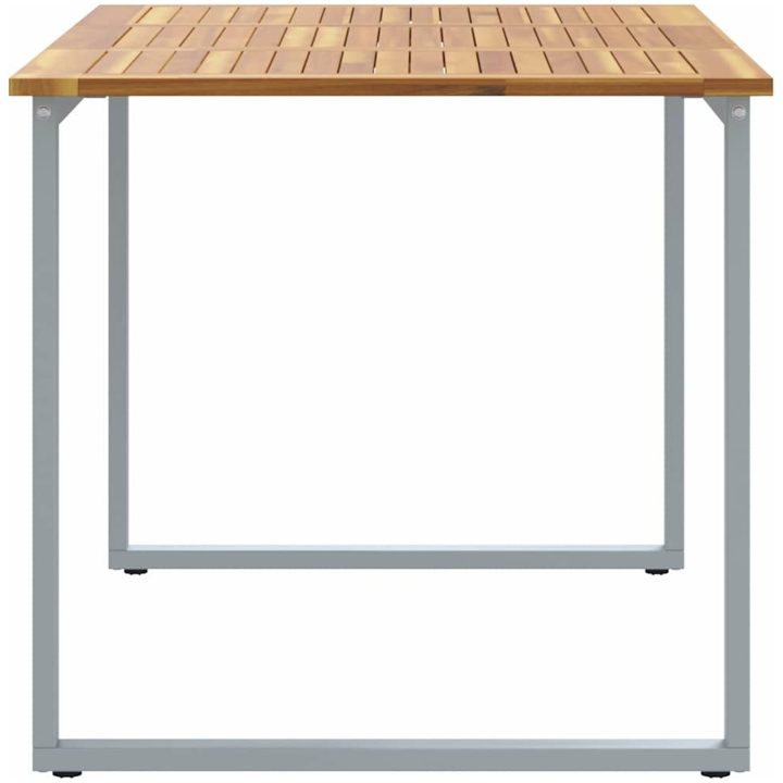 Utomhusmatbord Grå Stål & Massivt akaciaträ vidaXL 140 x 80 x 75 cm – bild 6