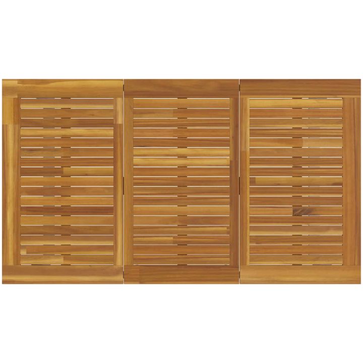 Utomhusmatbord Grå Stål & Massivt akaciaträ vidaXL 140 x 80 x 75 cm – bild 7