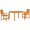 Utomhusmatmöbelset 3 pcs Brun vidaXL 110 x 110 x 75 cm – miniatyr 2