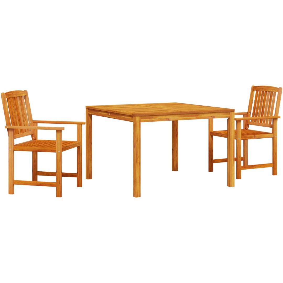 Utomhusmatmöbelset 3 pcs Brun vidaXL 110 x 110 x 75 cm – bild 2