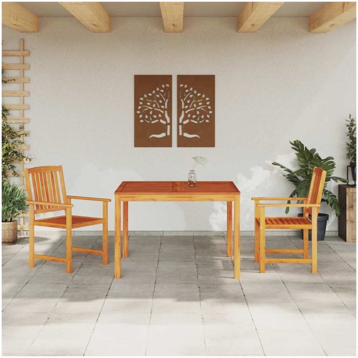 Utomhusmatmöbelset 3 pcs Brun vidaXL 110 x 110 x 75 cm – bild 4