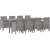 Utomhusmatset 9 pcs Vit Plastfletting vidaXL 250 x 100 x 73 cm – miniatyr 2