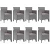 Utomhusmatset 9 pcs Vit Plastfletting vidaXL 250 x 100 x 73 cm – miniatyr 5