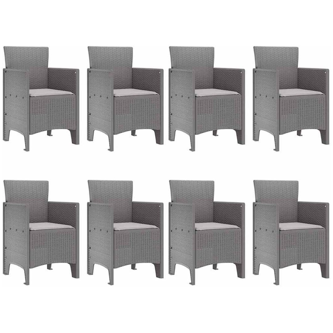Utomhusmatset 9 pcs Vit Plastfletting vidaXL 250 x 100 x 73 cm – bild 5