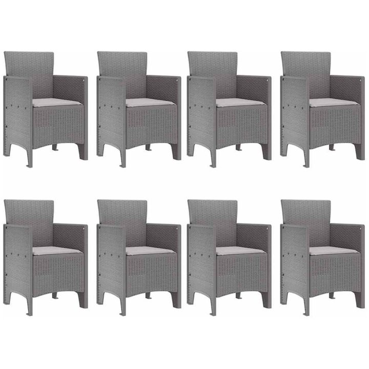 Utomhusmatset 9 pcs Vit Plastfletting vidaXL 250 x 100 x 73 cm – bild 5