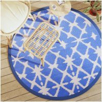 Utomhusmatta blå och vit PP vidaXL