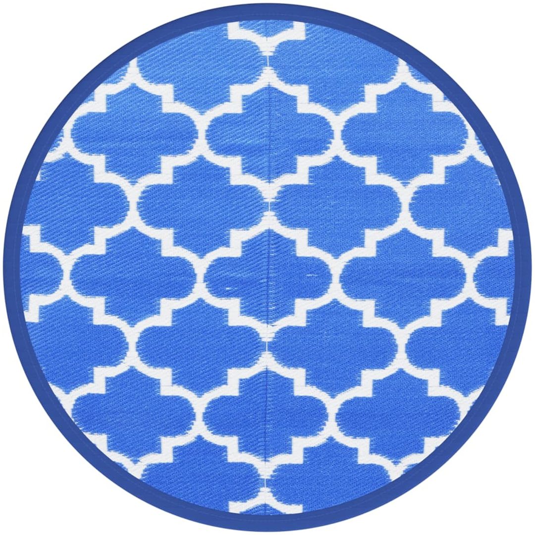 Utomhusmatta blå PP vidaXL ⌀160 cm – bild 2