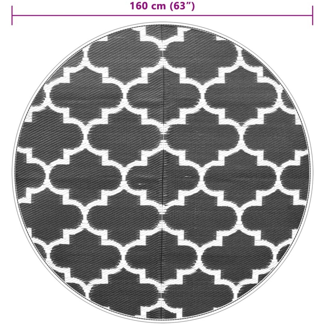 Utomhusmatta blå PP vidaXL ⌀160 cm – bild 6