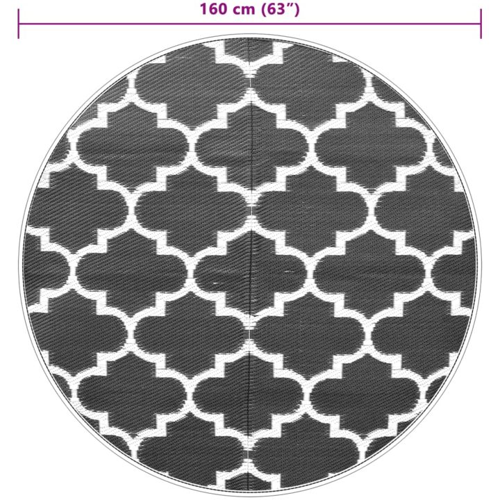 Utomhusmatta blå PP vidaXL ⌀160 cm – bild 6