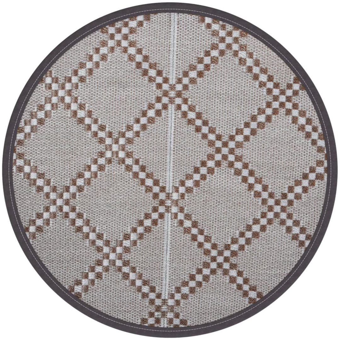 Utomhusmatta brun PP vidaXL ⌀120 cm – bild 2