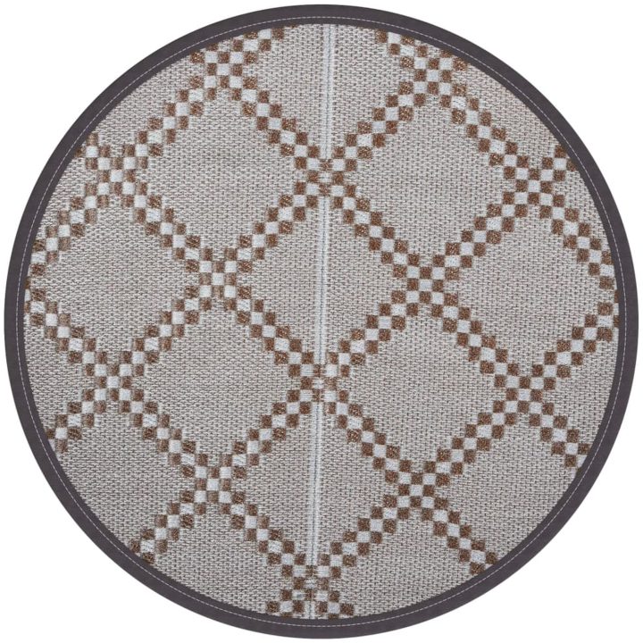 Utomhusmatta brun PP vidaXL ⌀120 cm – bild 2