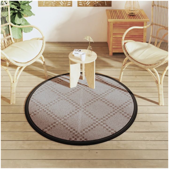 Utomhusmatta brun PP vidaXL ⌀120 cm – bild 3