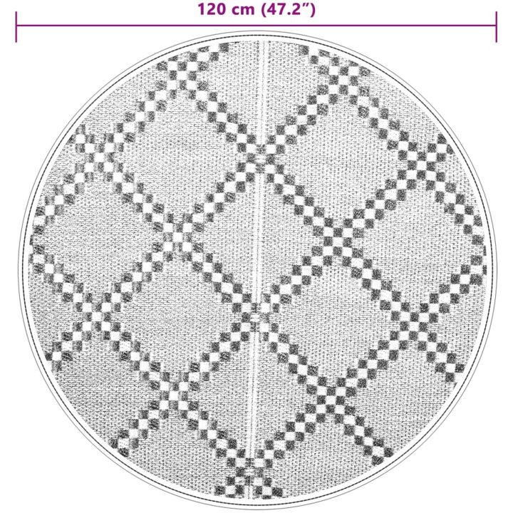 Utomhusmatta brun PP vidaXL ⌀120 cm – bild 6