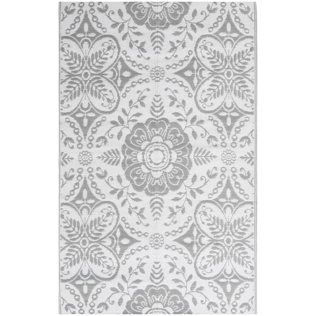 Utomhusmatta ljusgrå PP vidaXL 140 x 200 cm – bild 2