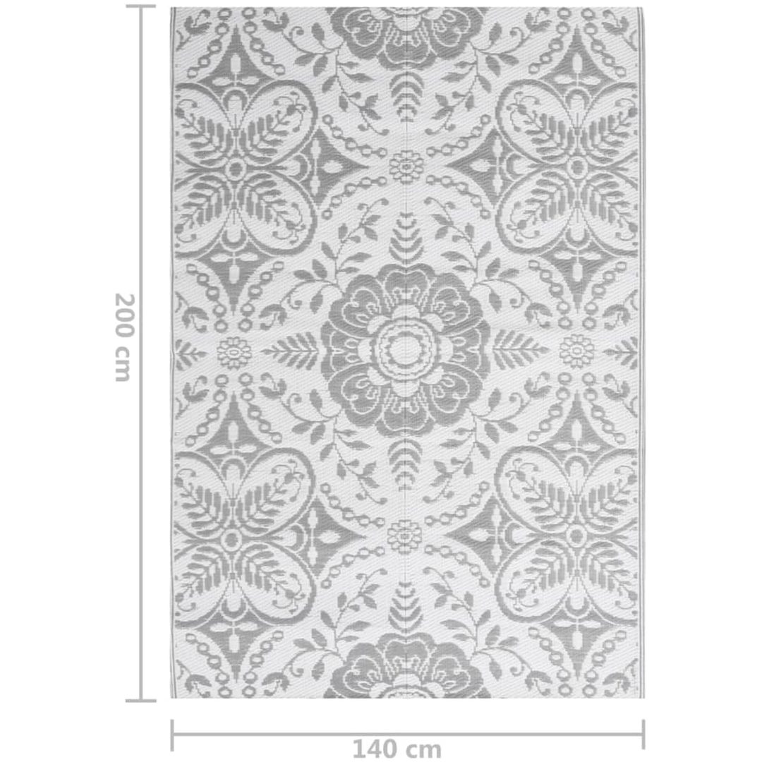 Utomhusmatta ljusgrå PP vidaXL 140 x 200 cm – bild 7