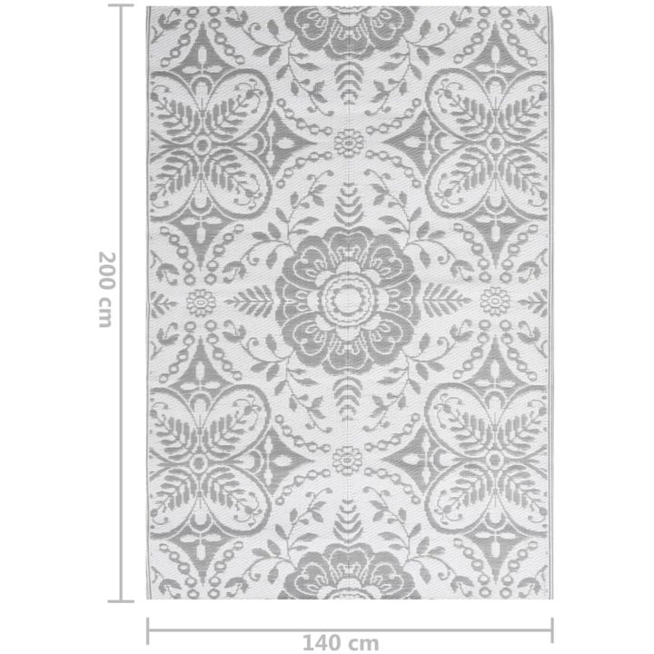 Utomhusmatta ljusgrå PP vidaXL 140 x 200 cm – bild 7