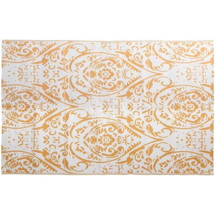 Utomhusmatta orange och vit PP vidaXL 190 x 290 cm – bild 2