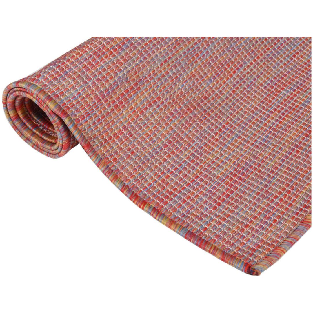 Utomhusmatta plattvävd röd vidaXL 120 x 170 cm – bild 3